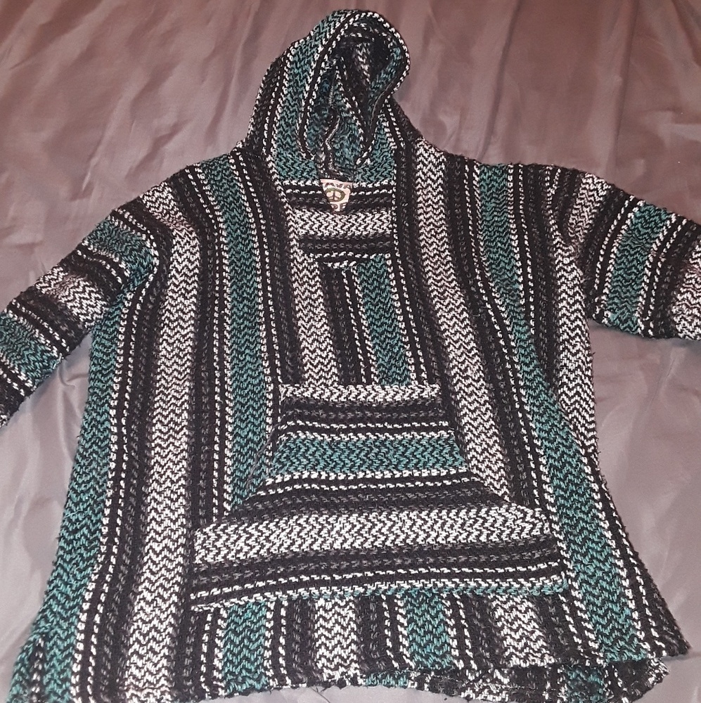 Teal poncho